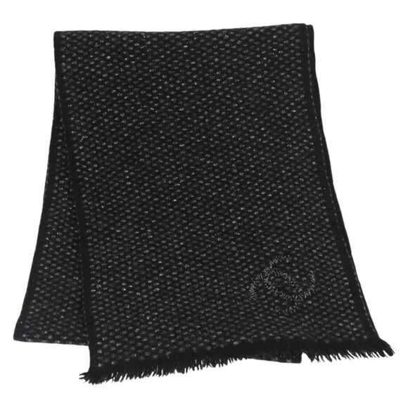 CHANEL Scarf Cashmere Black CC Auth BA5781 - Picture 1 of 10